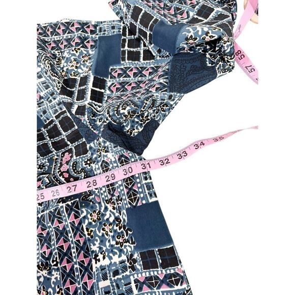 Brylane Woman Multicolor Pattern Button Up Shirt Tunic Womens Plus Size 3XL - Picture 6 of 7